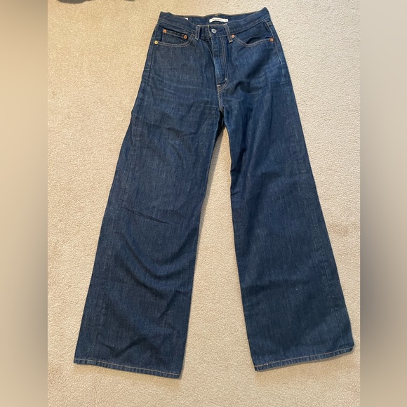 Levi's Denim - Levi’s Dark Wash Ribcage Wide Leg Jean